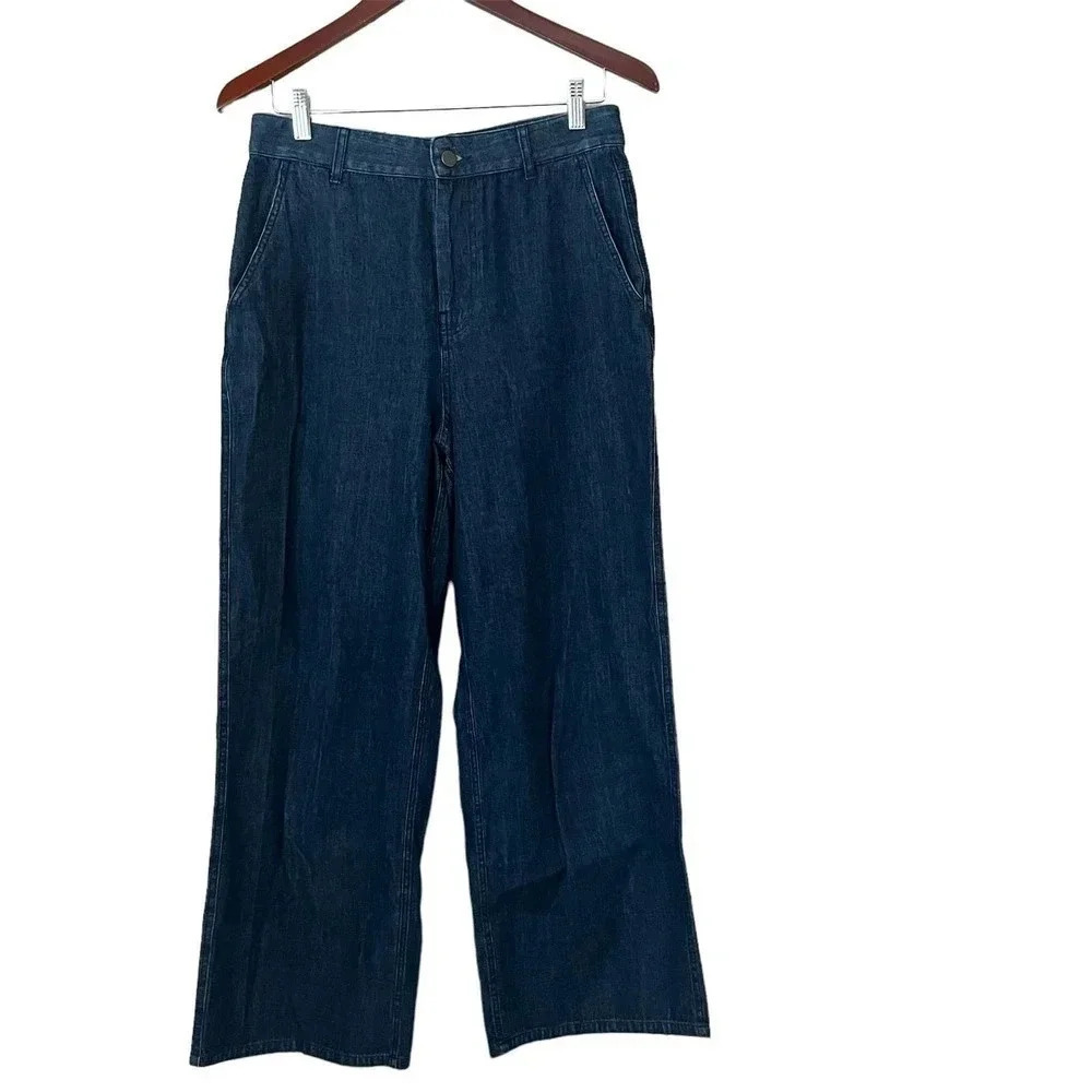 Jenni Kayne Wide Leg Pant Vintage Blue 6 Denim Cotton